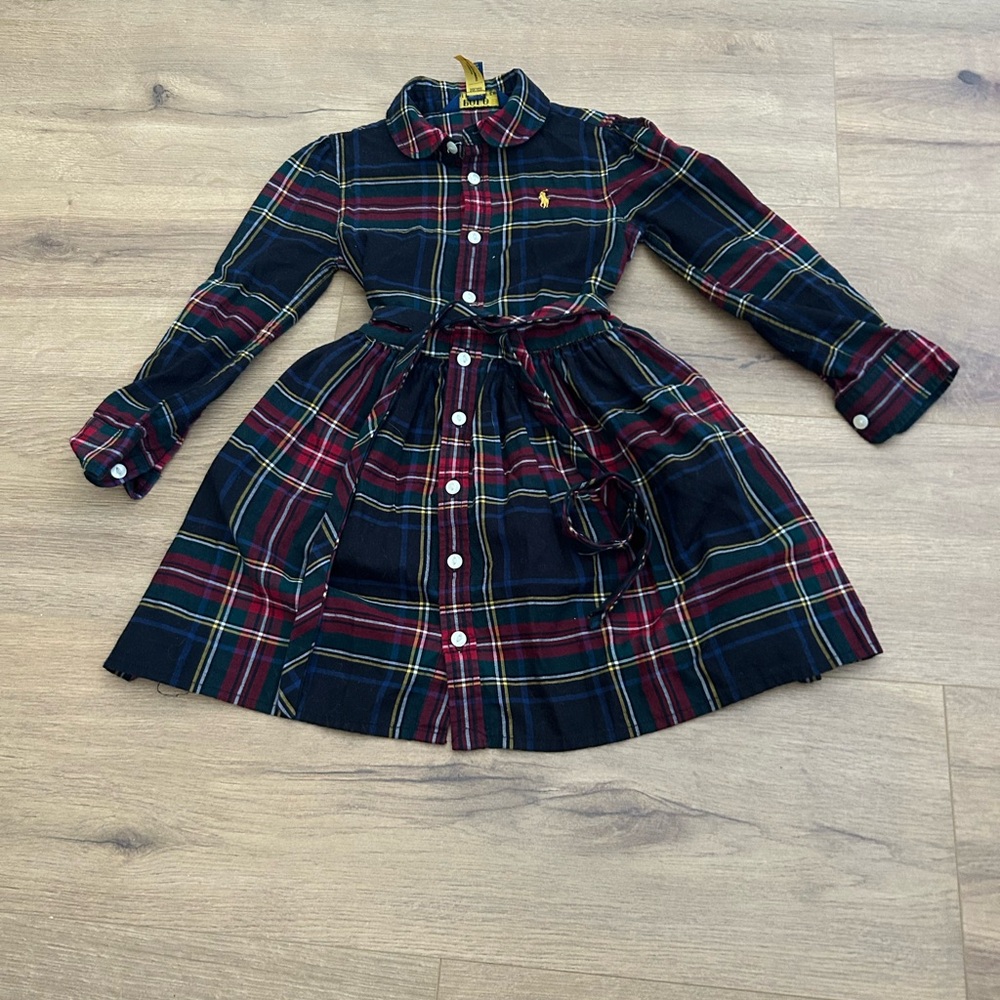 Ralph Lauren Plaid Long-Sleeve Kids Dress